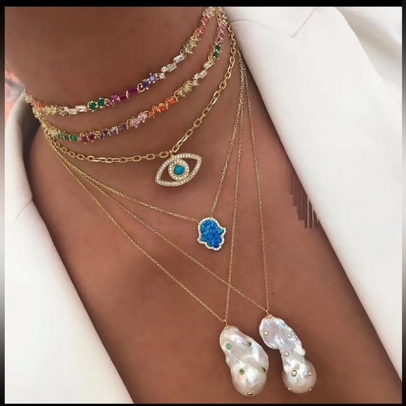 Stunning Handmade Multicolored Crystal Necklace - Picture 4 of 6